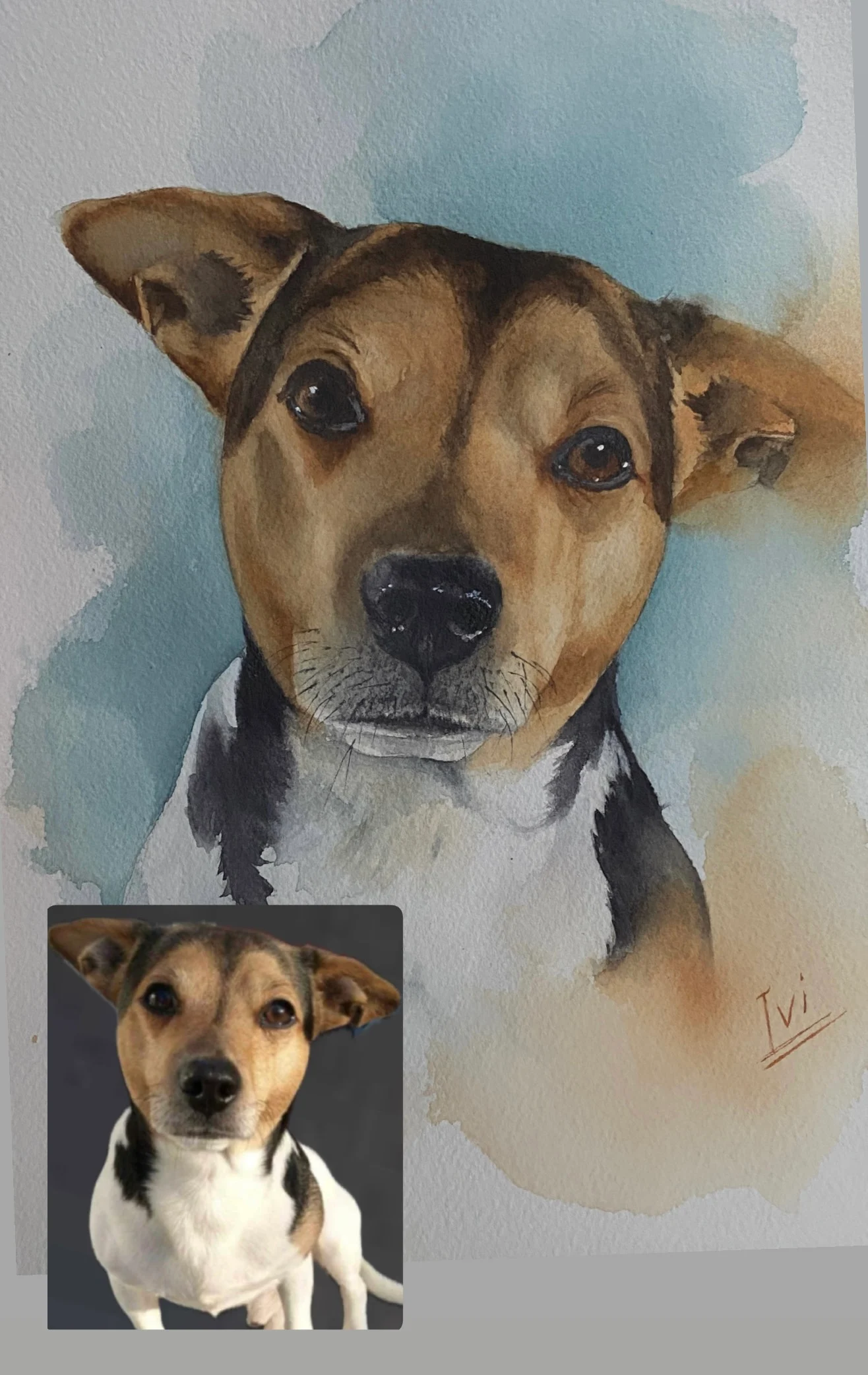 Aquarell-Porträt nach Foto