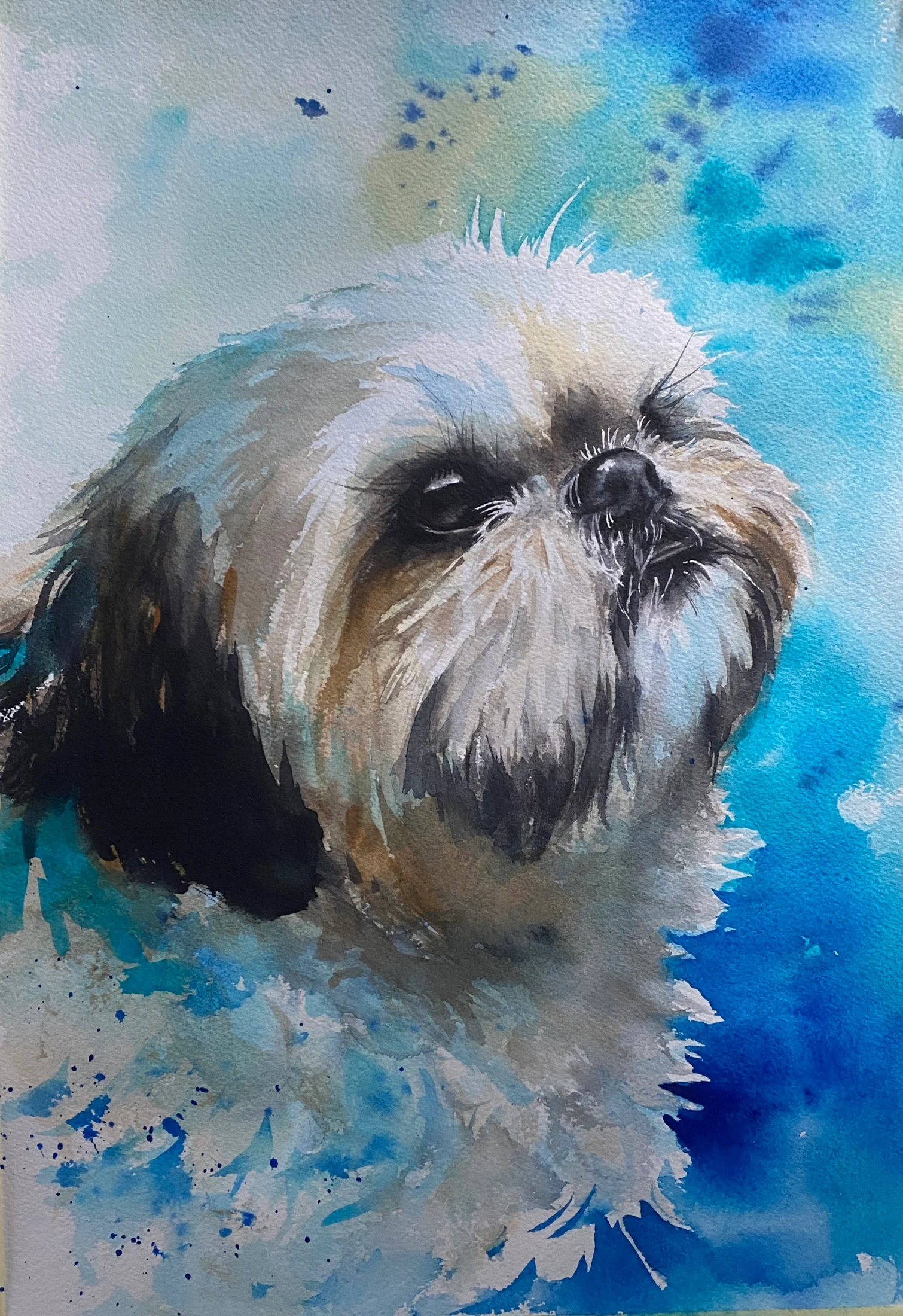 Hund Portrait nach Foto . Beispiel